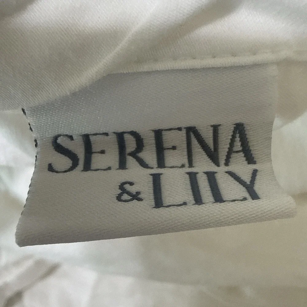 Serena & Lily Duvet Cover White Embroidered Orange Geometric 100% Cotton